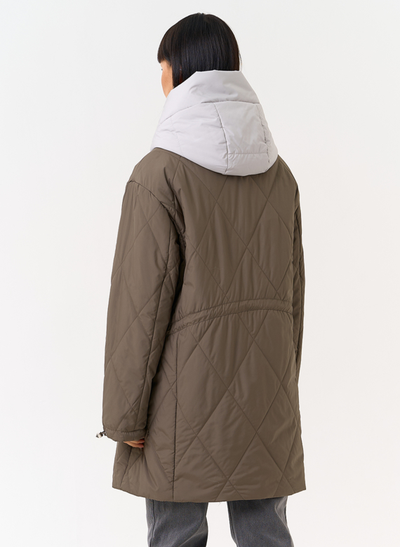 Женская удлиненная куртка со съемным капюшоном