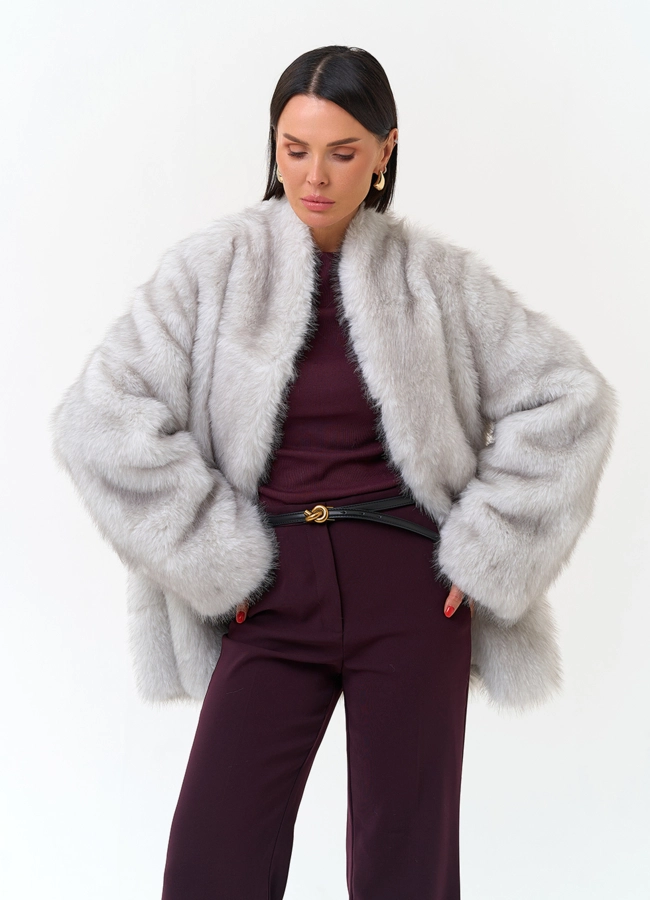 Женская шуба из эко меха модель № 33960 универмаг малина фото