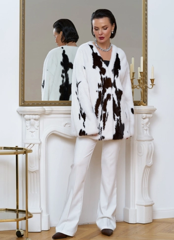 Жакет из меха норки в расцветке "ягуар" фото