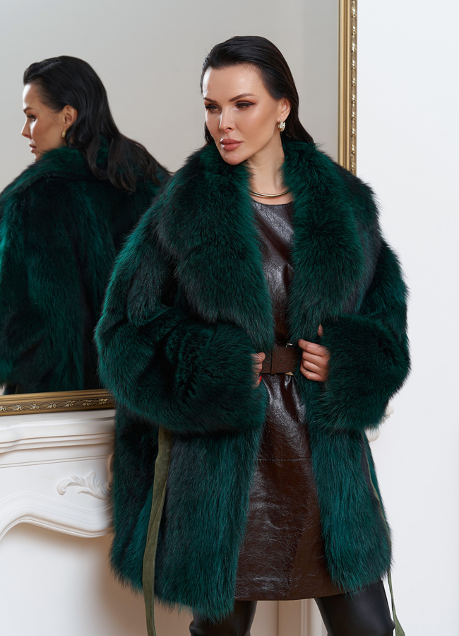 Шуба из енота летучая мышь модель № 29365 в кредит