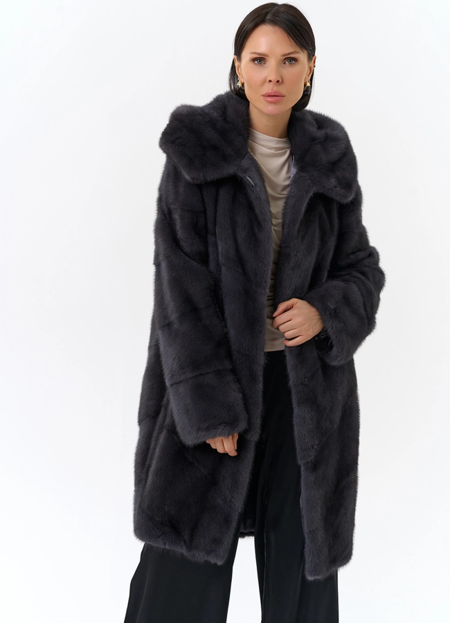 Норковая шуба - баллон модель № 24735 универмаг малина