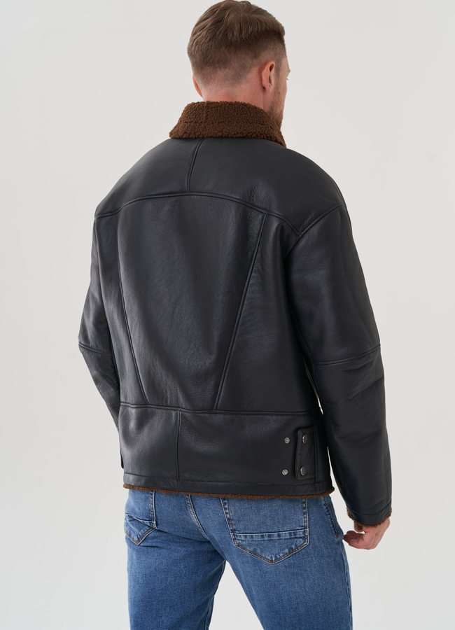 Мужская дубленка  модель № 82154 универмаг малина