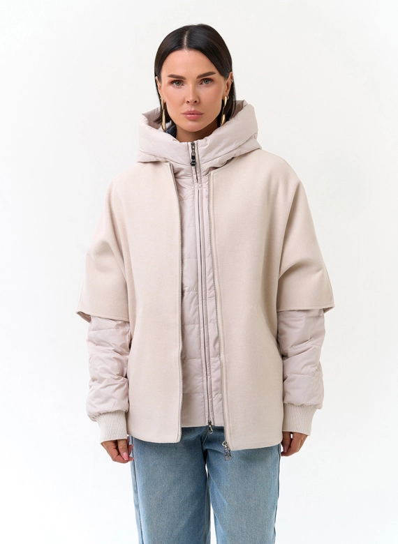 Женская куртка накидка с капюшоном фото