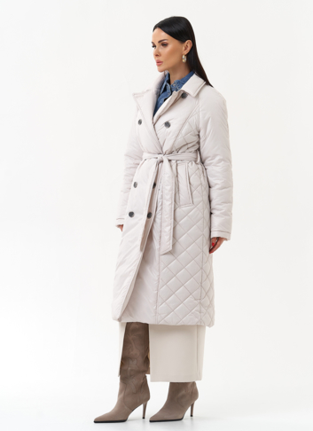 Женское утепленное пальто со съемным капюшоном