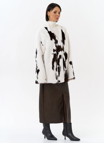 Жакет из меха норки в расцветке "ягуар" фото