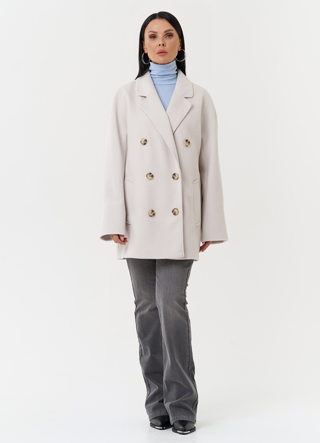 фото Женское двубортное пальто модель № 28279