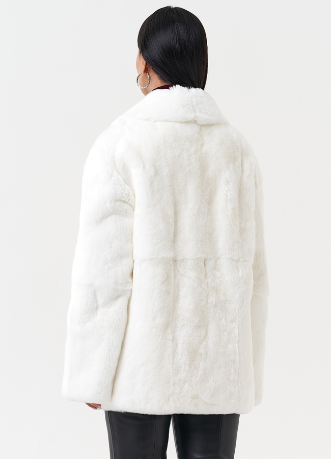 Шуба из меха кролика модель № 28139 универмаг малина