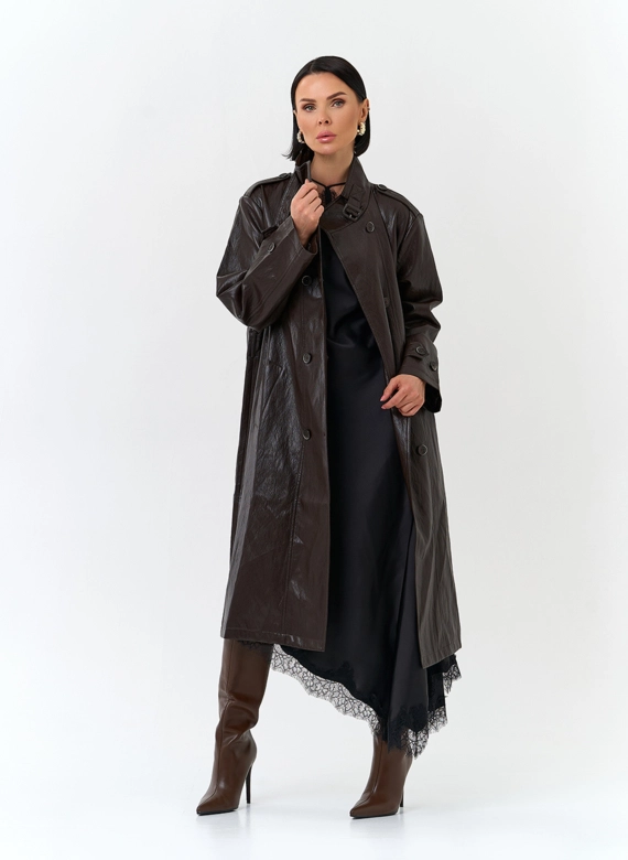 Женский плащ из эко кожи