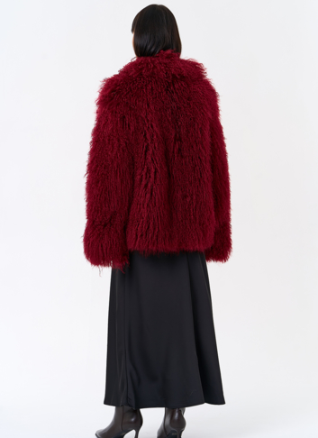 Красная шуба из ламы