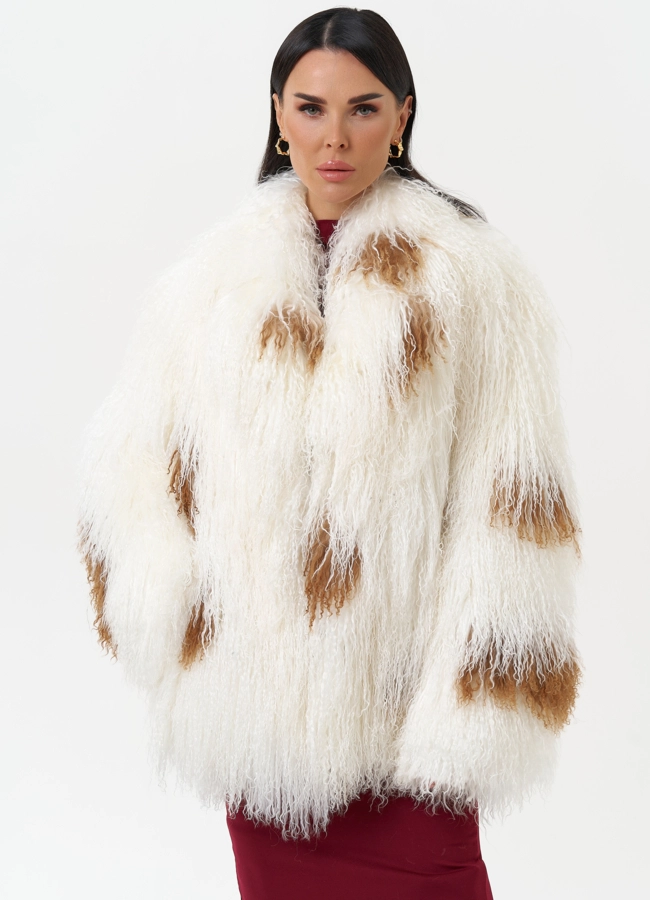 Женская шуба из меха ламы модель № 30634 универмаг малина