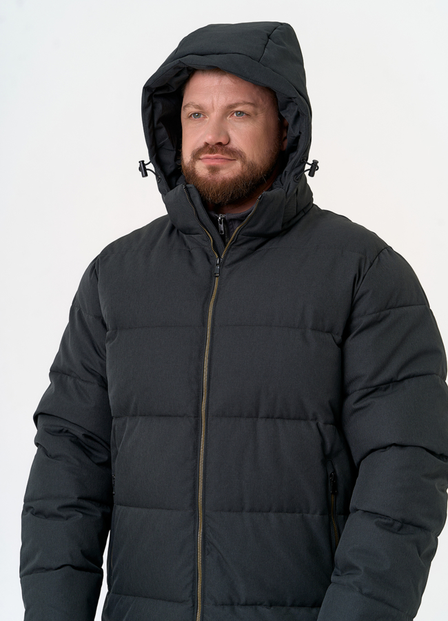 Мужской пуховик с капюшоном  модель № 31472 универмаг малина