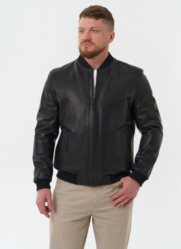 Мужская куртка бомбер из натуральной кожи