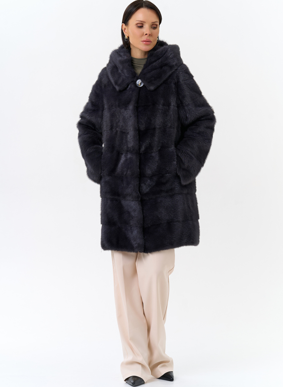 Норковая шуба трансформер с капюшоном