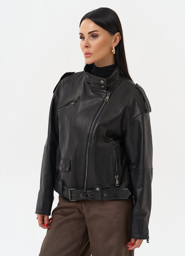 Куртка косуха из натуральной кожи модель № 30162 универмаг малина