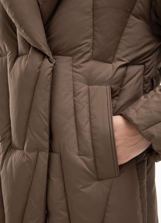 Женский пуховик с английским воротником модель № 31141 универмаг малина