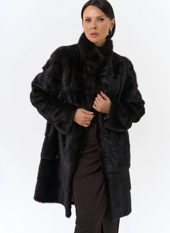 Поперечная шуба из норки