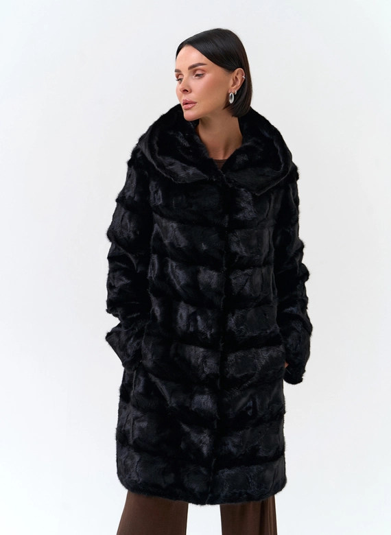 Шуба из меха норки фото